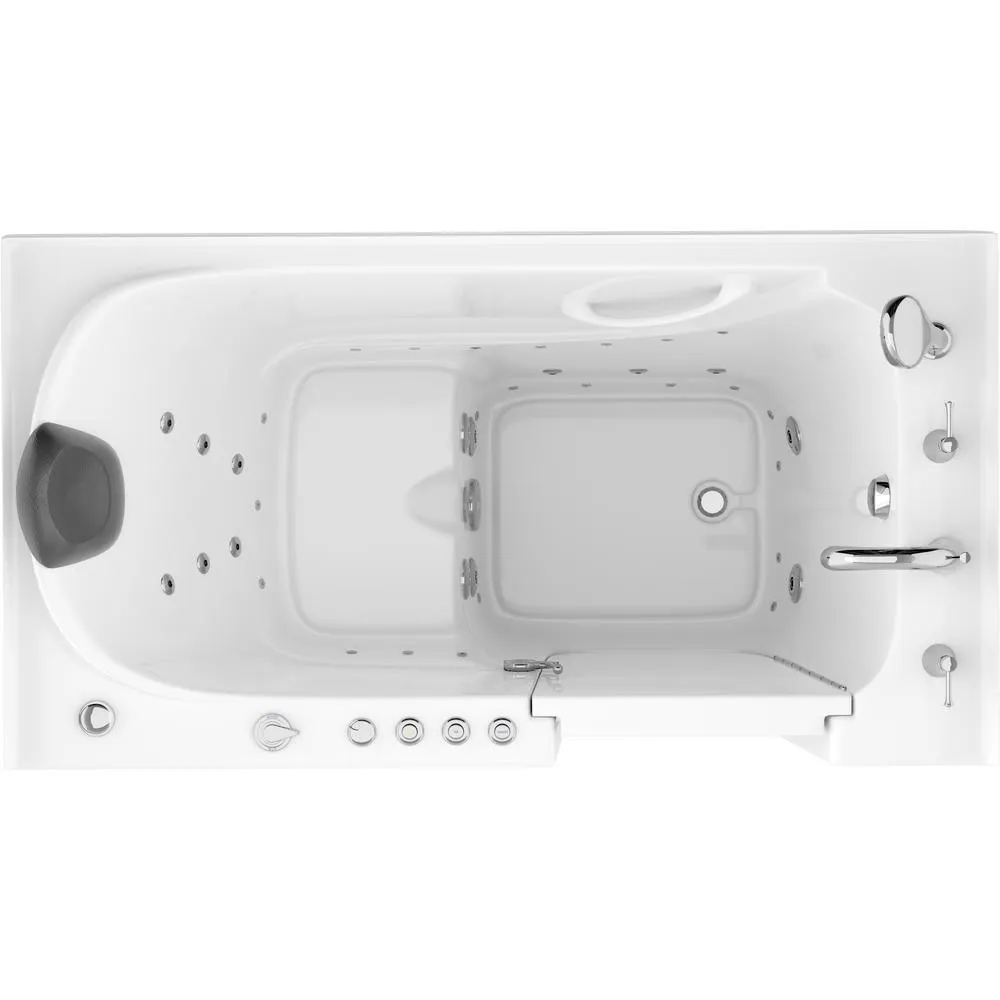 Universal Tubs Safe Premier 59.6 in. x 60 in. x 32 in. Right-Drain Walk-In Air & Whirlpool Bathtub in White, photo 2 of 17
