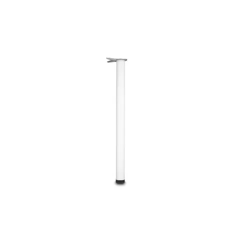 34-1/4 in. White Metal Round Adjustable Table Leg with Leveling Glide