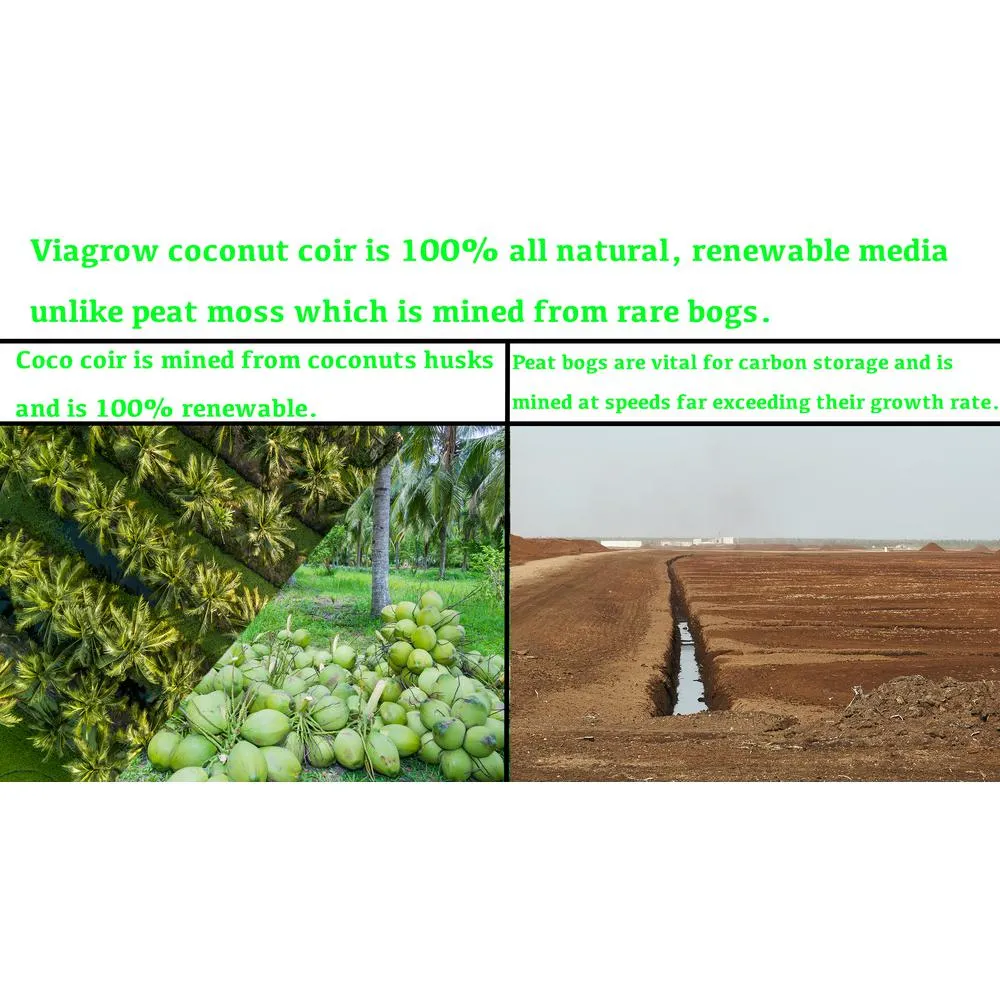 Viagrow 1.4 lbs. Premium Soilless Coconut Coir Brick Grow Media (12-Pack), photo 3 of 9