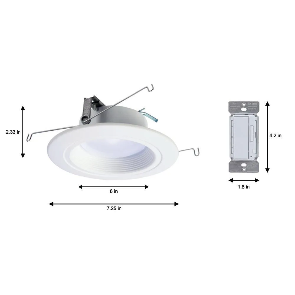 5 and 6 in. Tunable CCT Bluetooth Smart Integrated LED Recessed Trim with In-Wall Accessory Dimmer by HALO Home, photo 2 of 12