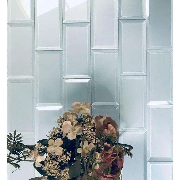 ABOLOS Frosted Elegance Blue Subway 3 in. x 6 in. Glossy Glass Subway Tile (1 sq. ft.), photo 6 of 6