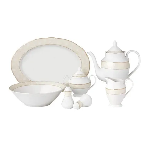 Specialty Gold Accent Porcelain Dinnerware Set (Service for 8)