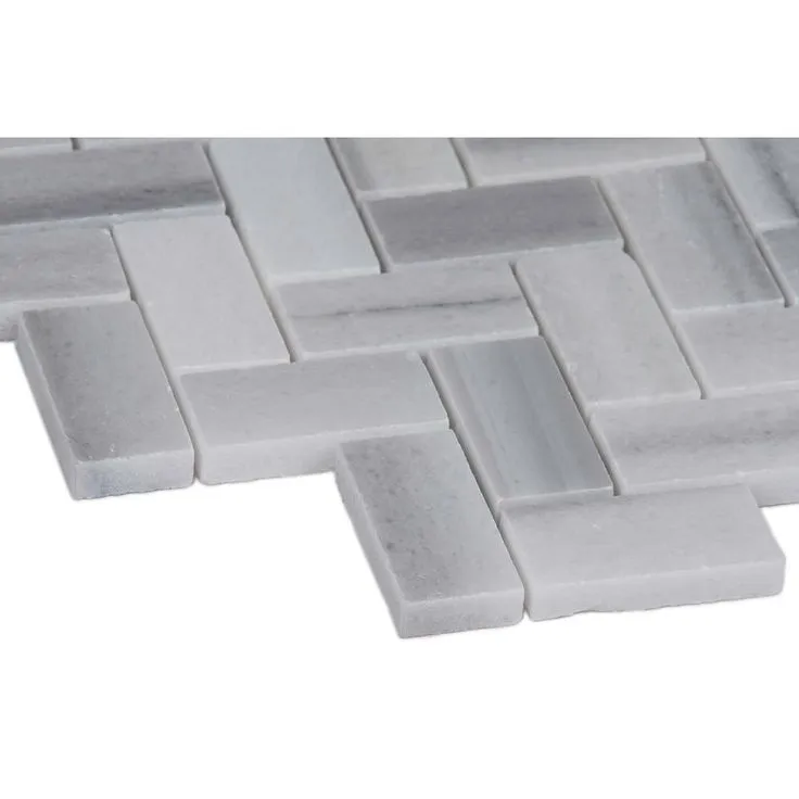 MSI Bergamo Herringbone 12 in. x 12 in. x 10 mm Polished Marble Mesh-Mounted Mosaic Tile (10 sq. ft. / case), photo 2 of 8