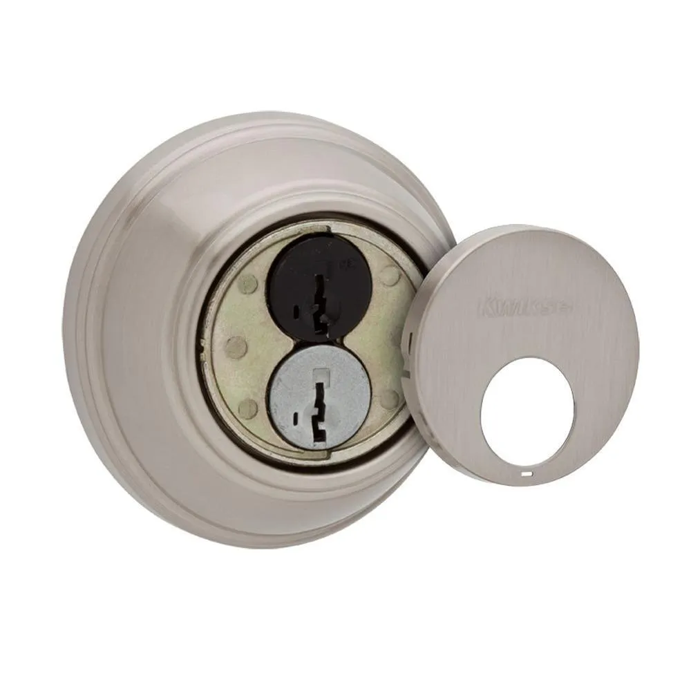 Kwikset 816 Series Satin Nickel Single Cylinder Key Control Deadbolt featuring SmartKey Security, photo 4 of 14