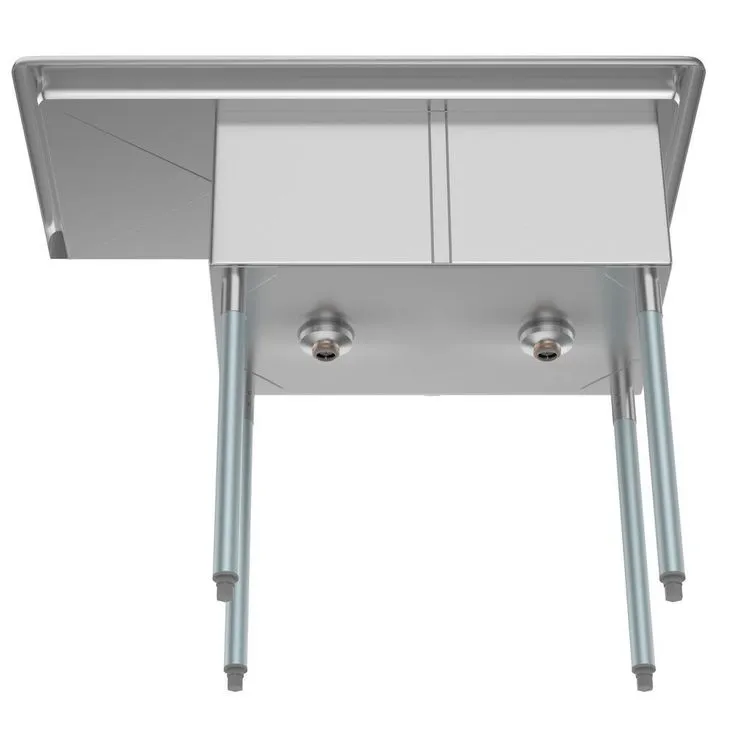45 in. Freestanding Stainless Steel 2-Hole Triple Bowl Commercial Kitchen Sink, photo 2 of 13