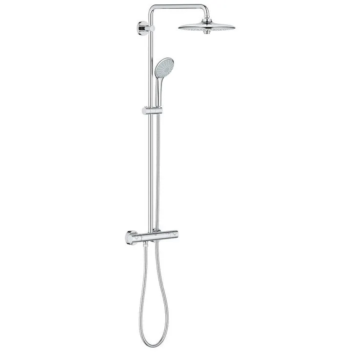 GROHE Euphoria 3-Spray Patterns with 2.5 GPM 10.25 in. Wall Mount Dual Shower Heads in StarLight Chrome, photo 3 of 4