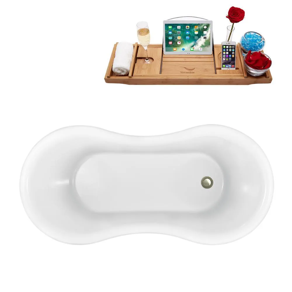 Streamline 62 in. Acrylic Clawfoot Non-Whirlpool Bathtub in White, photo 3 of 7