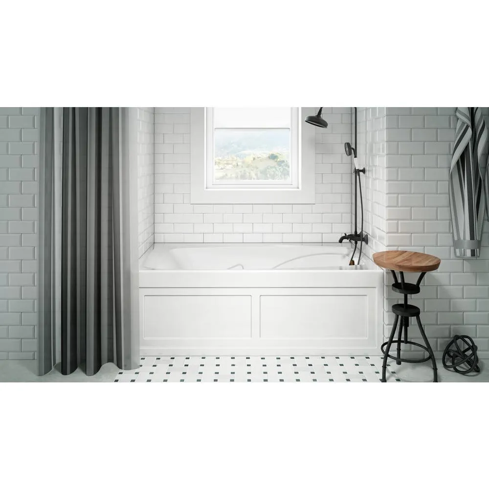 CETRA 60 in. x 36 in. Acrylic Left Drain Rectangular Alcove Soaking Bathtub in White, photo 3 of 4