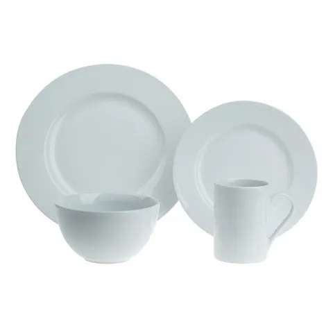 Casual White Ceramic Dinnerware Set (Service for 4)
