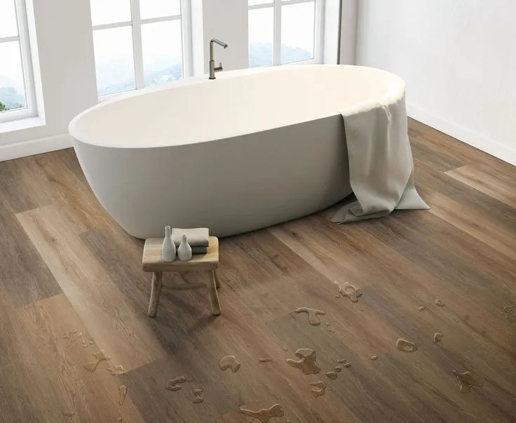 Style Selections Brunette Oak 12-mil x 7-in W x 48-in L Waterproof Interlocking Luxury Vinyl Plank Flooring, photo 3 of 8