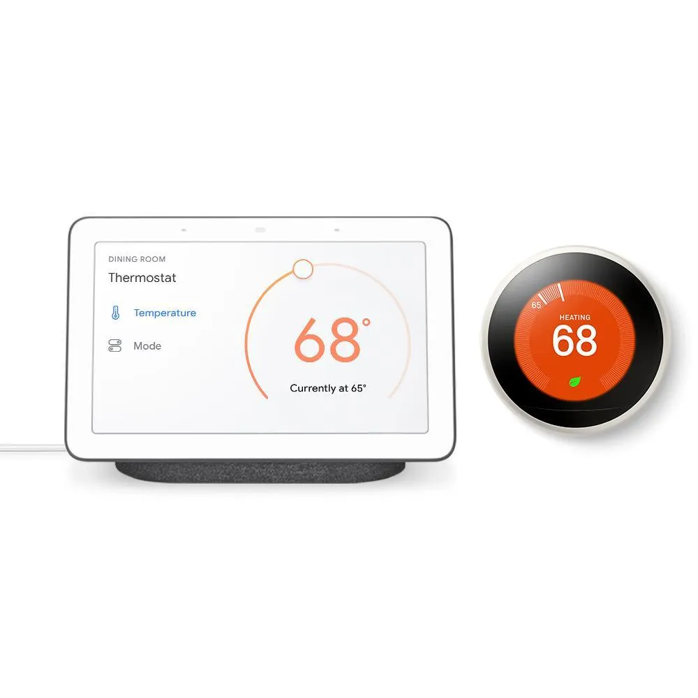 Nest Hub Chalk + Nest Learning Thermostat 3rd Gen in White, photo 11 of 20