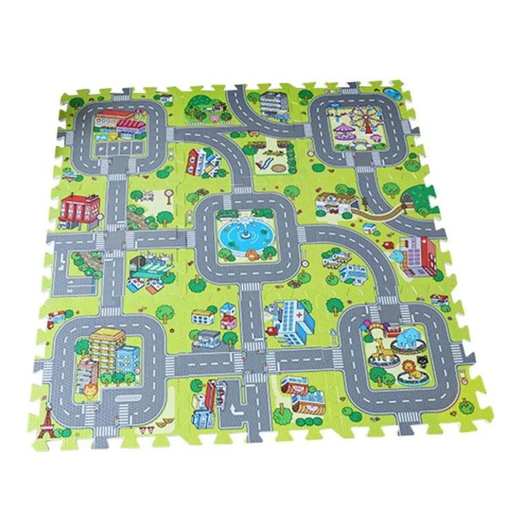Traffic Play Mat Puzzle Foam Interlocking Tiles Kids Road Traffic Play Rug Children Educational Playmat Rug Baby Play Set Mat, photo 7 of 7