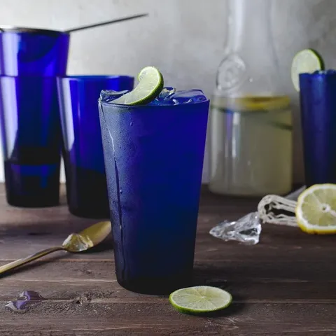 Cobalt 8-Piece Flare Glass Tumbler Set