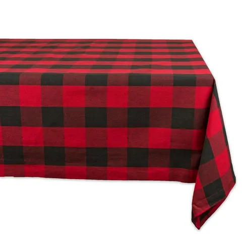 Christmas 60 × 120 in Red Checkered Cotton Tablecloth