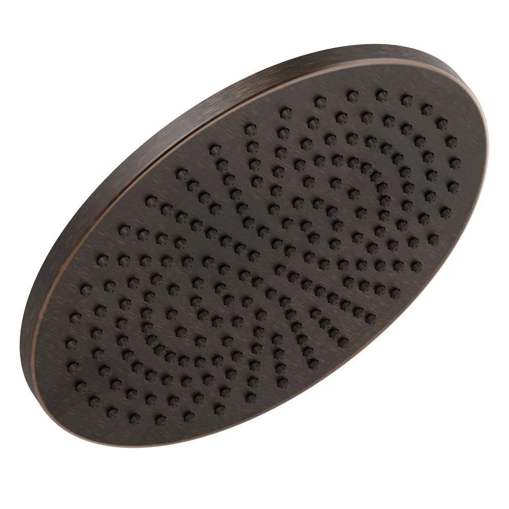 1-Spray 11.8 in. Single Wall Mount Fixed Rain Shower Head in Champagne Bronze, photo 8 of 9