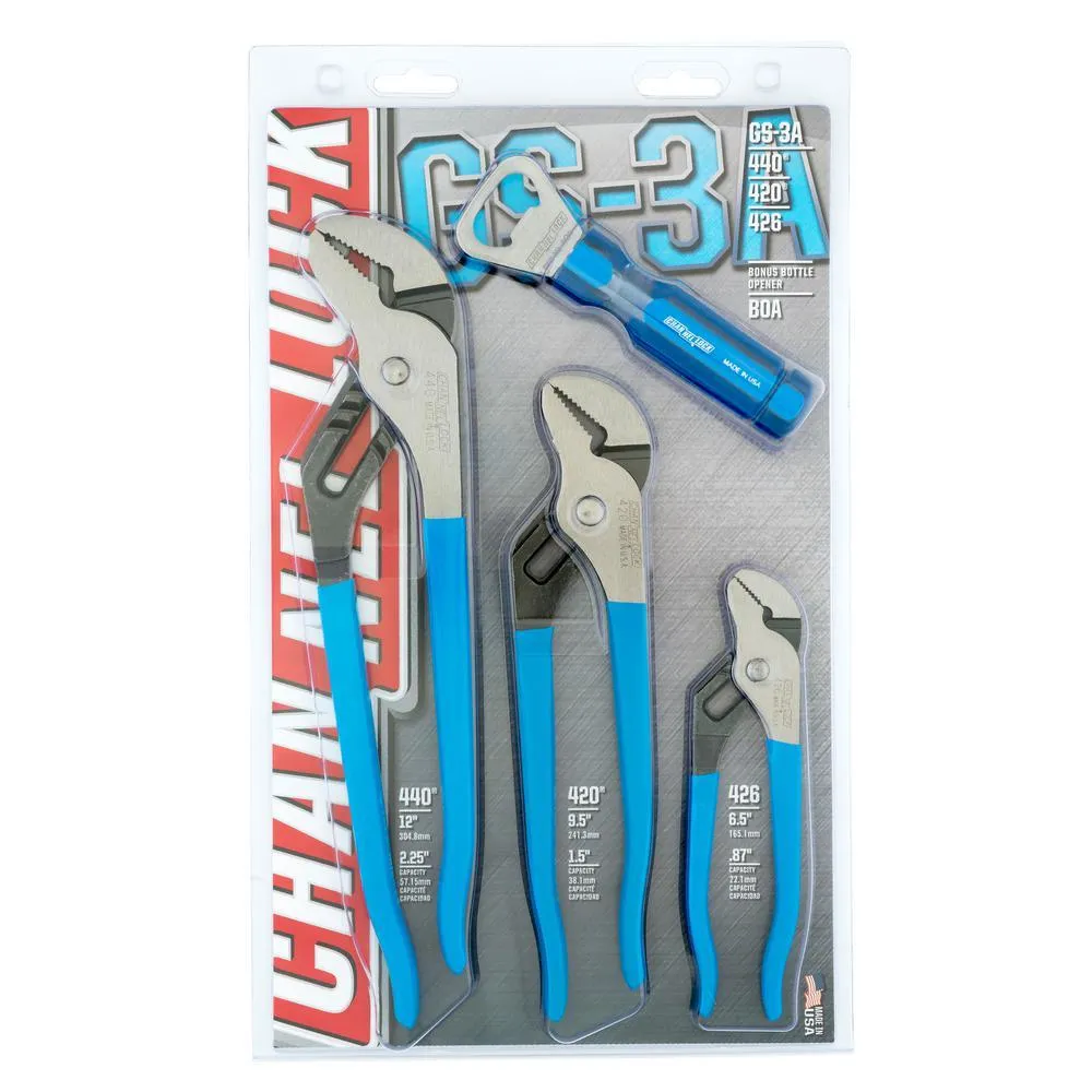 12 in., 9-1/2 in. and 6-1/2 in. Tongue and Groove Plier Set (3-Piece), photo 2 of 4