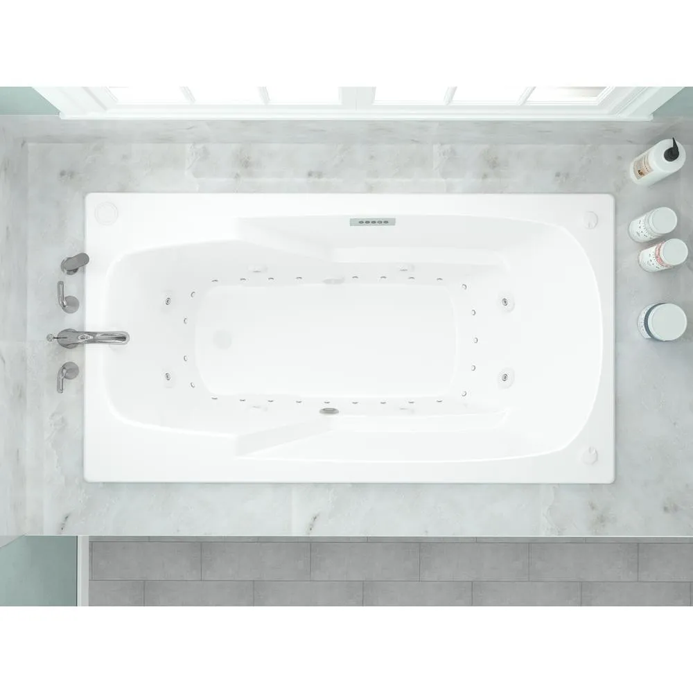 Universal Tubs Coral Diamond Series 5 ft. Left Drain Rectangular Drop-in Whirlpool and Air Bath Tub in White (32 x 59 in.), photo 8 of 20