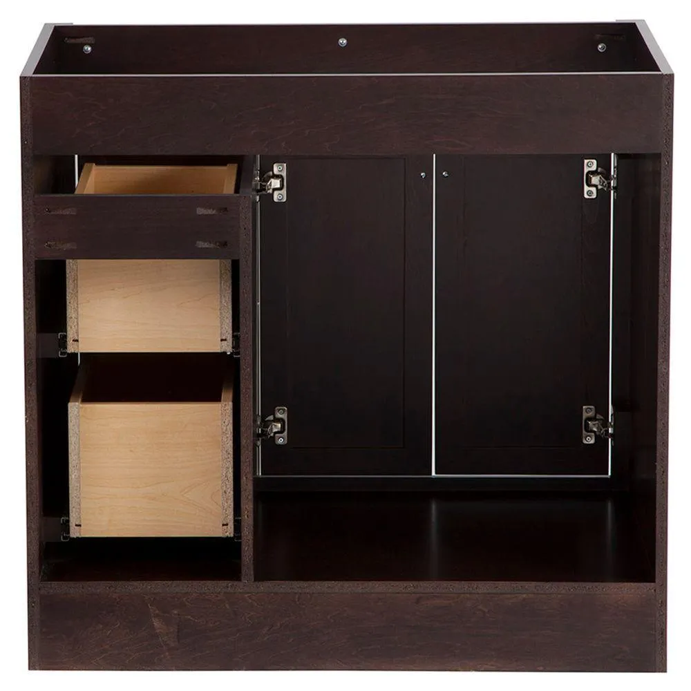 Brinkhill 36 in. W x 34 in. H x 22 in. D Bath Vanity Cabinet Only in Chocolate, photo 7 of 51