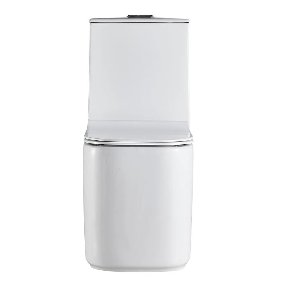 Boyel Living 0.8 GPF/1.28 GPF Dual Flush Square Shape Ceramic Elongated Toilet Including Toilet Square Only Seat in White, photo 4 of 8
