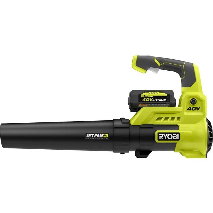 RYOBI 110 MPH 525 CFM 40-Volt Lithium-Ion JetFan Leaf Blower and 10 in. 40-Volt Pole Saw with4.0Ah Battery andCharger Included, photo 9 of 9