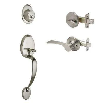 Italian Collection Briona Single Cylinder Edged Bronze Door Handleset with Canova Interior Right-Hand