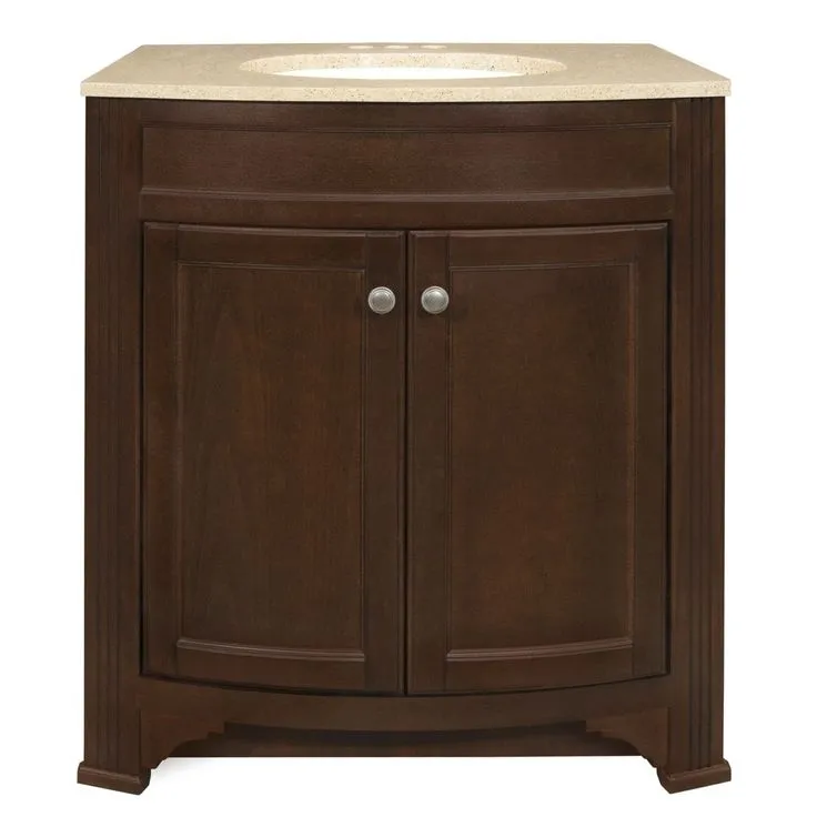 Style Selections Delyse 30-in White Single Sink Bathroom Vanity with Pepper Solid Surface Top, photo 9 of 9
