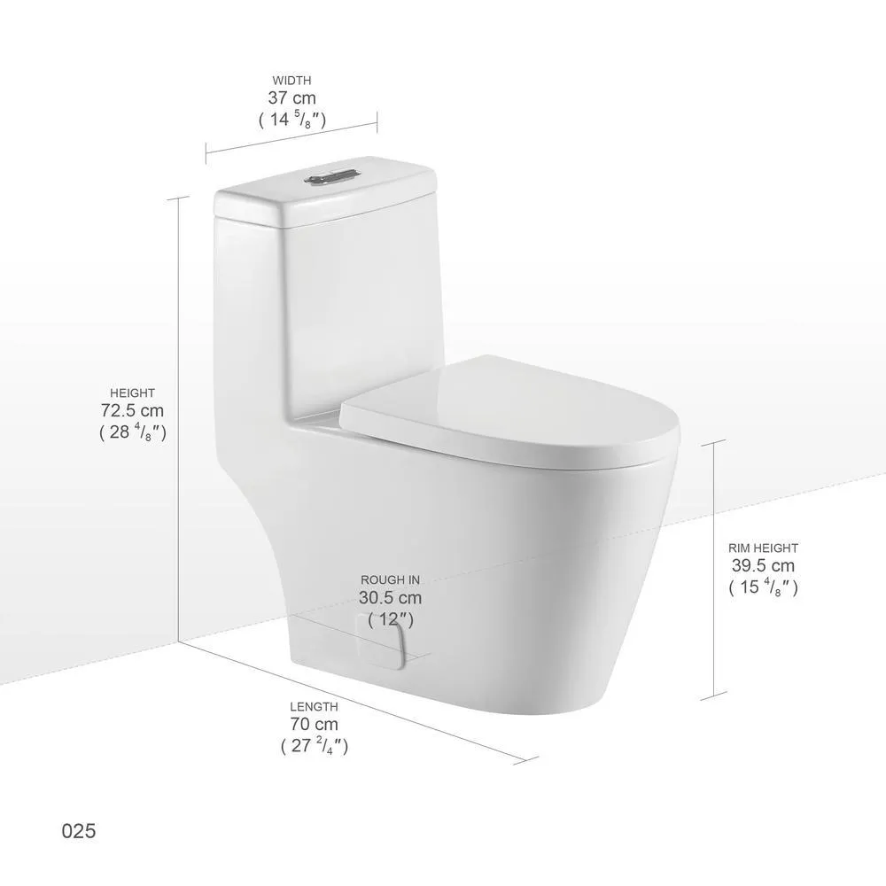 1-Piece Dual Flush 1.2 GPF/0.8 GPF Elongated High Efficiency Skirted Toilet All-in-One Toilet in White Seat Included, photo 3 of 10