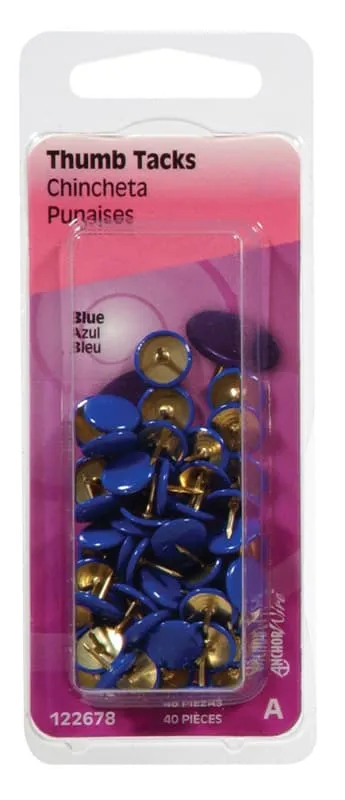 Blue Push Pins, 40 Pack