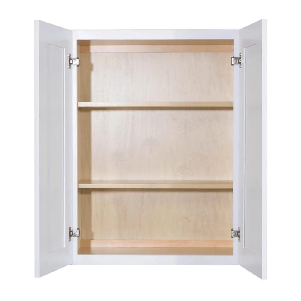 Lancaster Shaker Assembled 24x30x12 in. Wall Cabinet with 2 Doors 2-Shelves in White, photo 2 of 6