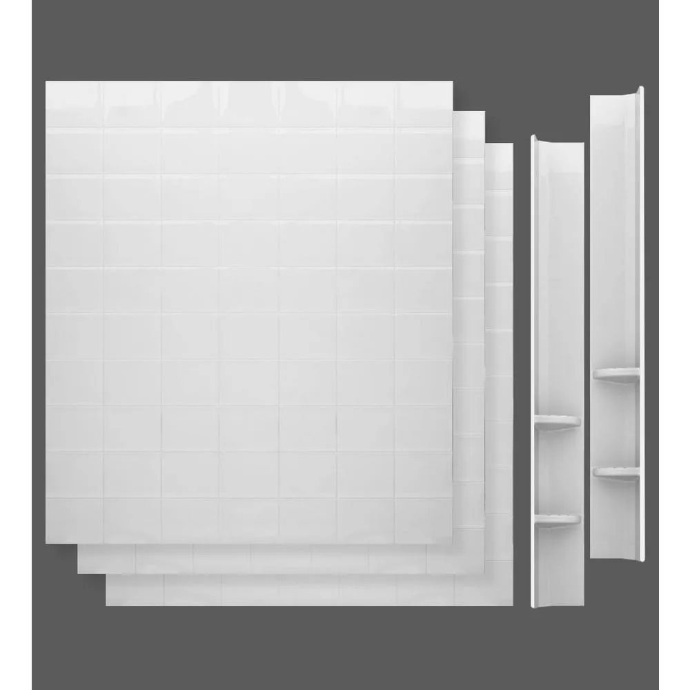Rampart Nova Heated 5 ft. Walk-in Whirlpool Bathtub with 6 in. Tile Easy Up Adhesive Wall Surround in White, photo 4 of 11