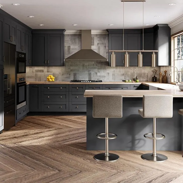 Home Decorators Collection Washington 18 in. W x 24 in. D x 96 in. H Assembled Plywood Pantry Kitchen Cabinet in Onyx with 4ROT Soft Close RH, photo 5 of 5