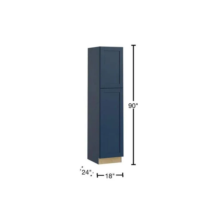 Home Decorators Collection Washington Vessel Blue Plywood Shaker Assembled Utility Pantry Kitchen Cabinet Soft Close 18 in W x 24 in D x 90 in H, photo 5 of 7