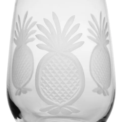 Pineapple 12 oz. Clear White Wine Glass (Set of 4)