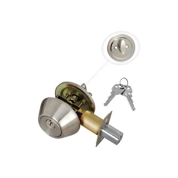 Stainless Steel Entry Door Lock Single Cylinder Deadbolt with 6 KW1 Keys (3-Pack, Keyed Alike), photo 2 of 6
