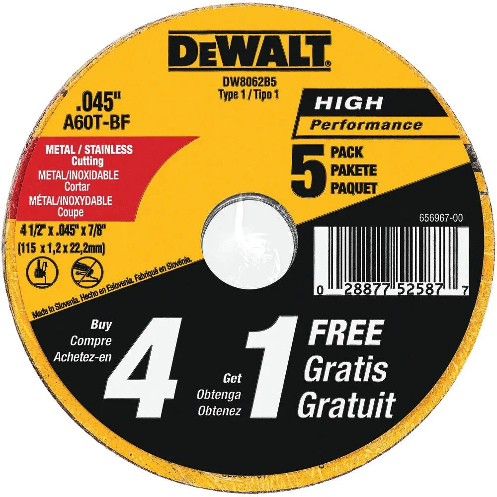 DEWALT 20-Volt MAX Cordless 4-1/2 in. to 5 in. Grinder (Tool-Only) with Bonus Metal and Stainless Cutting Wheel (25-Pack), photo 4 of 13