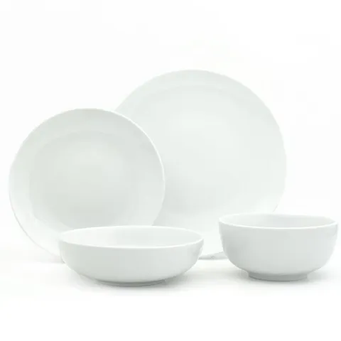 White Essential 16-Piece Casual Porcelain Dinnerware Set (Service for 4)