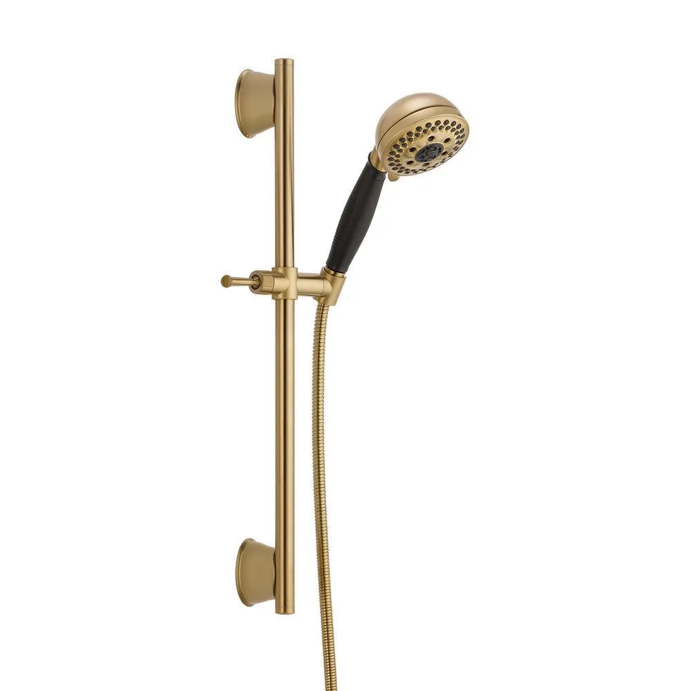 5-Spray Patterns 4.13 in. Wall-Mount Handheld Shower Head with Slide Bar and H2Okinetic Technology in Matte Black, photo 5 of 6