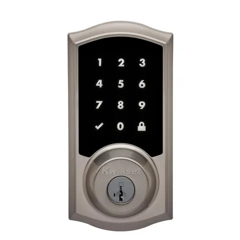 Premis Touchscreen Smart Lock Satin Nickel Single Cylinder Electronic Deadbolt Featuring SmartKey Security