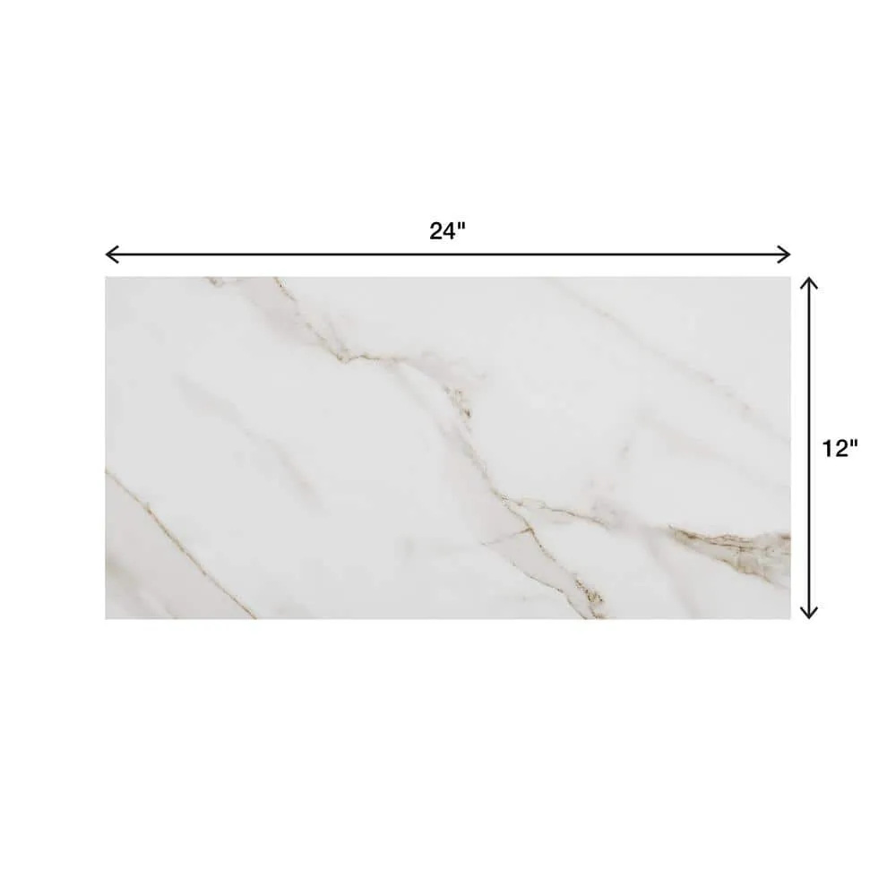 Marazzi Sanden Calacatta Gold Marble Matte 12 in. x 24 in. Glazed Porcelain Floor and Wall Tile, 15.6 sq. ft. per Case, photo 3 of 9