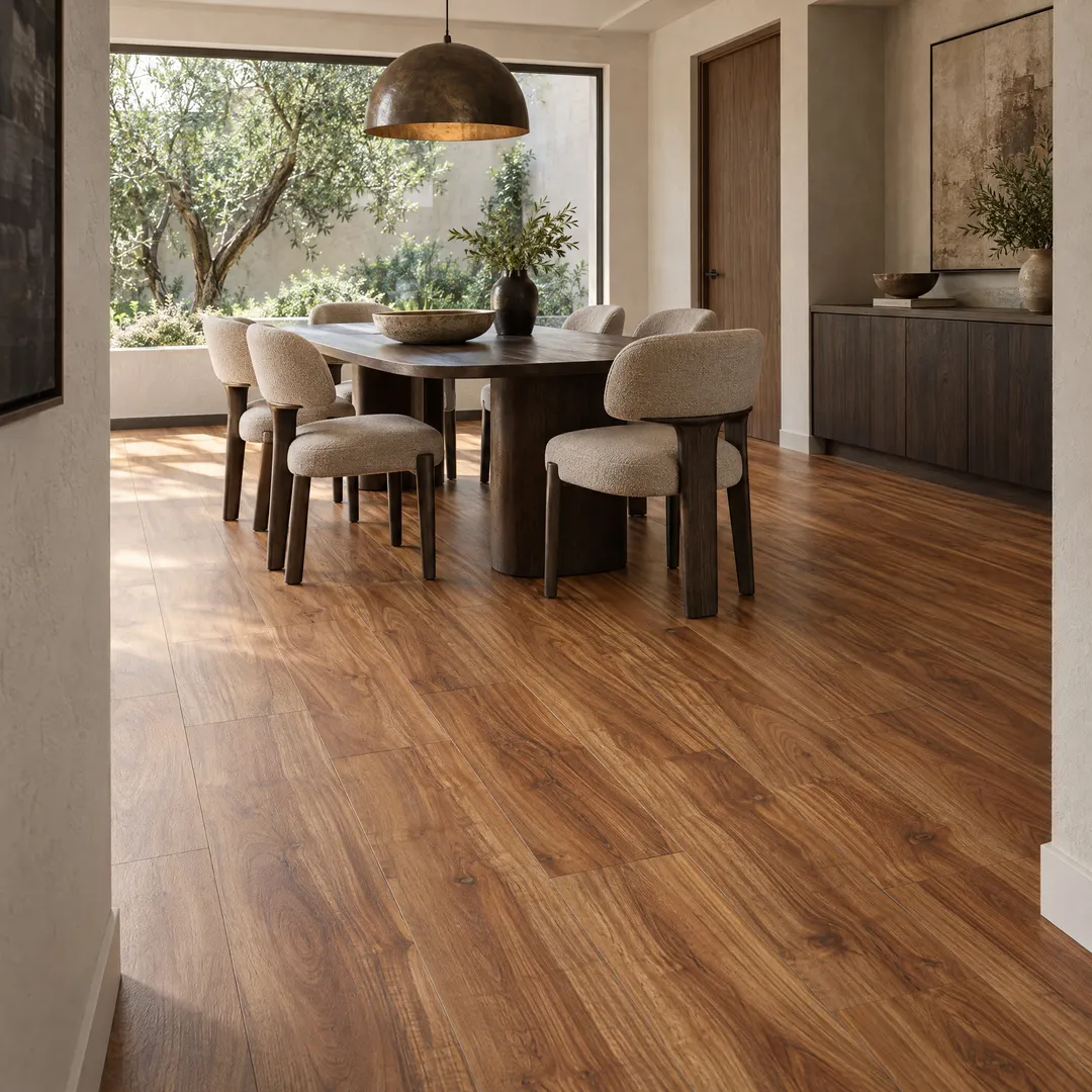 CALI Mute step Classic Acacia 6.5-mm x 7-in W x 48-in L Waterproof Luxury Vinyl Plank Flooring (24.03-sq ft/case), in a room, photo 2 of 2