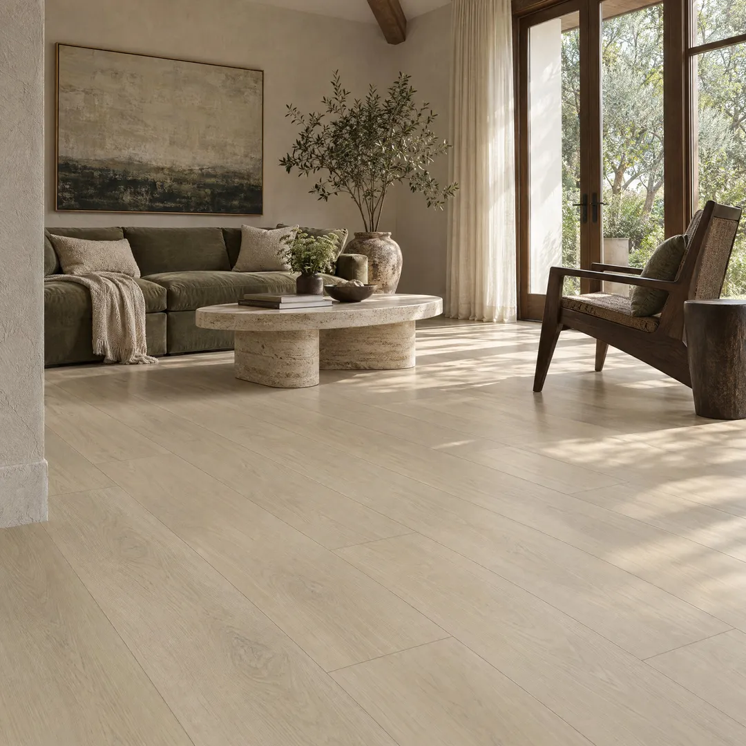 CALI Vinyl Legends Dawn Patrol 9-in Wide x 12-mm Thick Water-Resistant Interlocking Luxury Vinyl Plank Flooring (22.44-sq ft), in a room, photo 2 of 2