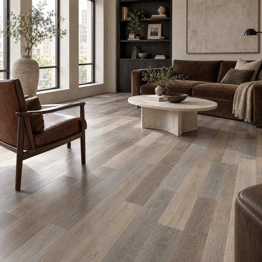 CALI Vinyl Pro Classic 10-Piece 7.12-in x 48-in Nantucket Harbor Luxury Vinyl Plank Flooring, in a room, photo 2 of 2