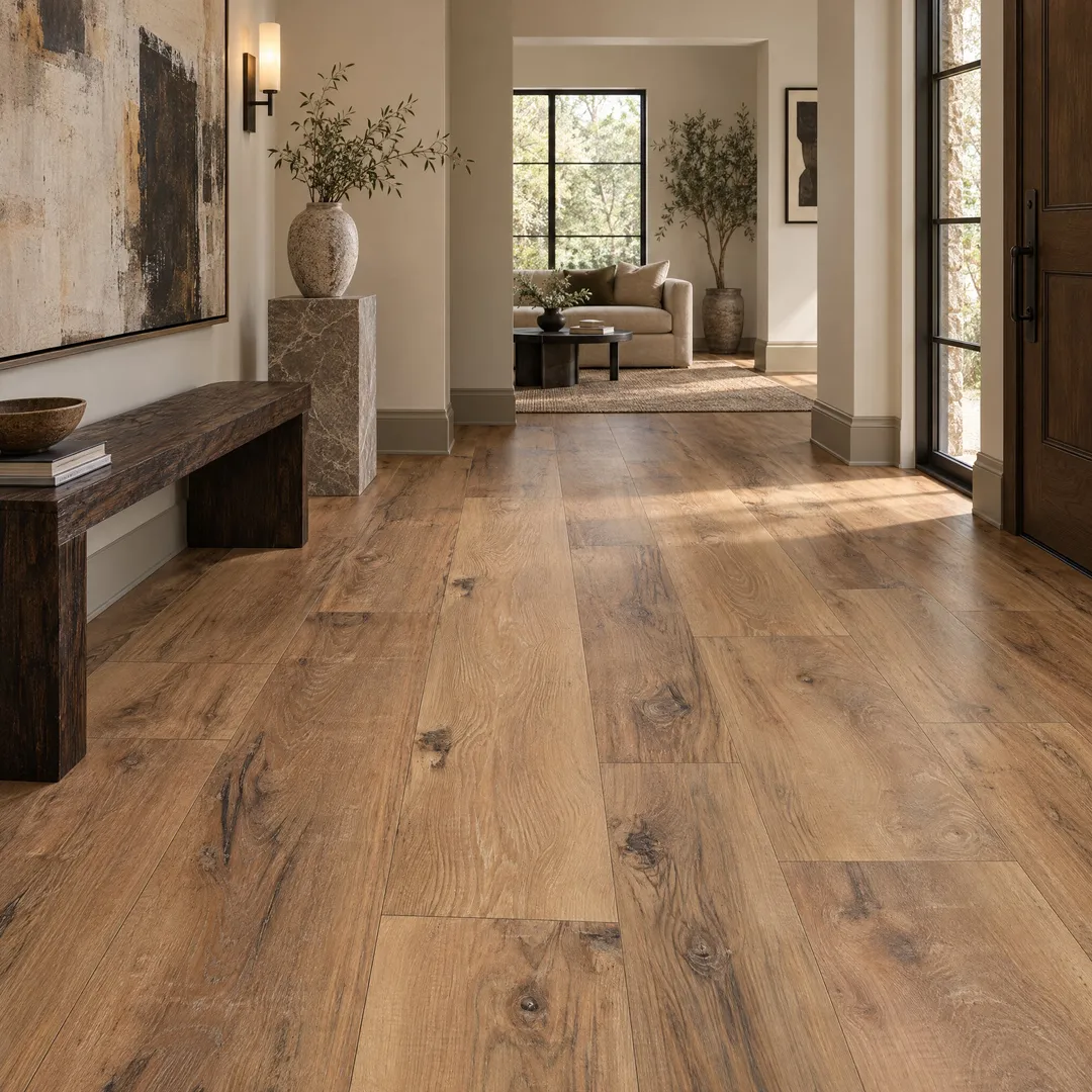 CALI North Shore Oak Luxury Vinyl Plank Flooring - Waterproof, Scratch Resistant, 26.62 sq ft Carton, in a room, photo 2 of 2