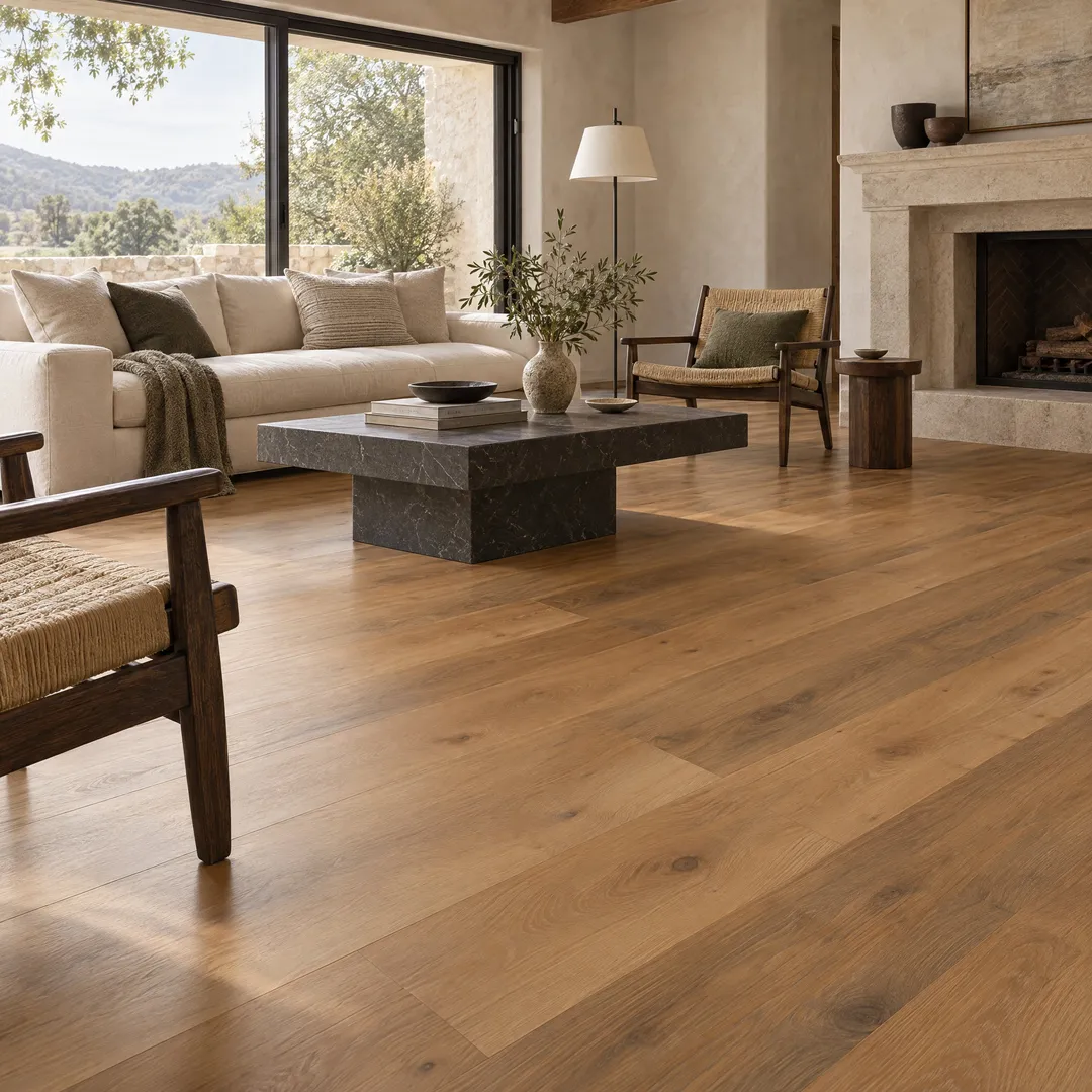 CALI Aqua Tough Premium North Shore Oak Waterproof Vinyl Plank Flooring - 23.77 sq ft Carton, in a room, photo 2 of 2