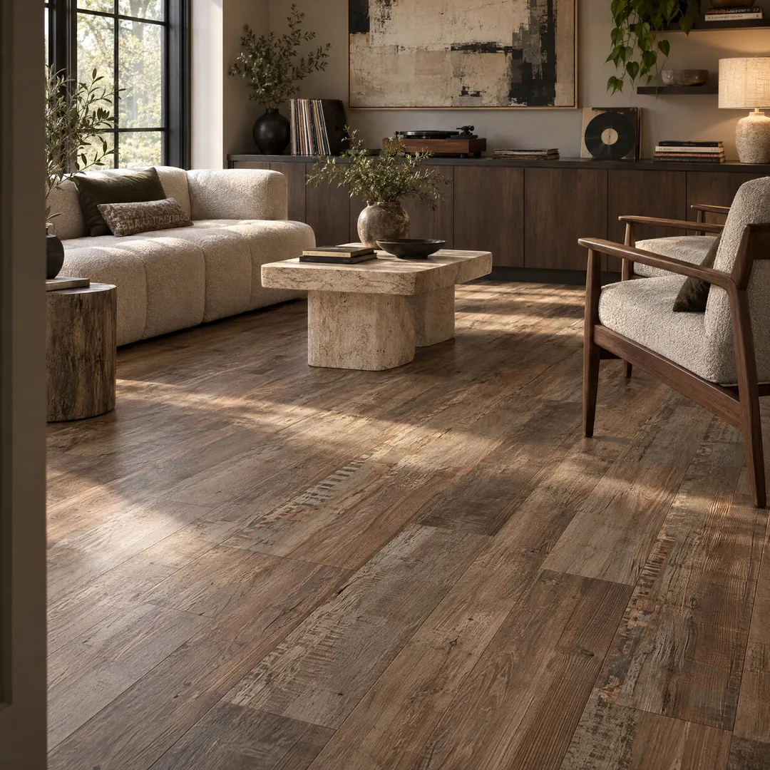 CALI Aqua Tough Redefined Pine 4.7-mm x 7-3/32-in W x 48-in L Waterproof Luxury Vinyl Plank Flooring (23.77-sq ft/case), in a room, photo 2 of 2