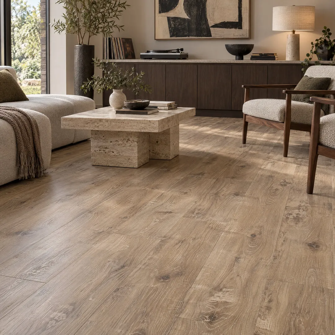 CALI Aqua Tough Premium Seaboard Oak Waterproof Vinyl Plank Flooring - 23.77 sq ft Carton, in a room, photo 2 of 2