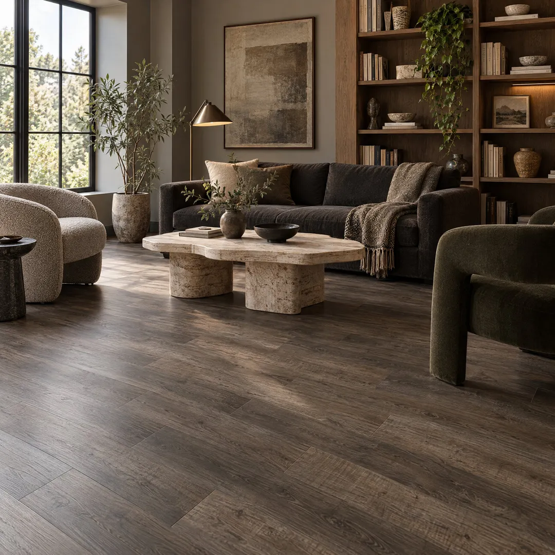 CALI Aqua Tough Premium Thornwood Vinyl Plank Flooring - 22-mil Wear Layer, Waterproof, 23.77 sq ft Carton, in a room, photo 2 of 2