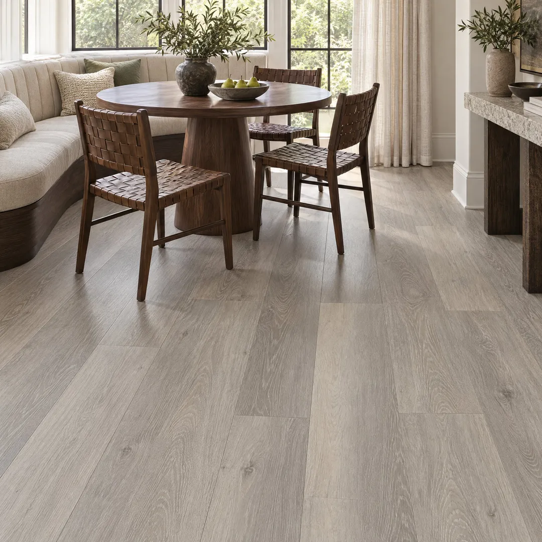 CALI Longboards Whitewater Oak Luxury Vinyl Plank Flooring - Waterproof, Scratch-Resistant, 26.62 sq ft Carton, in a room, photo 2 of 2