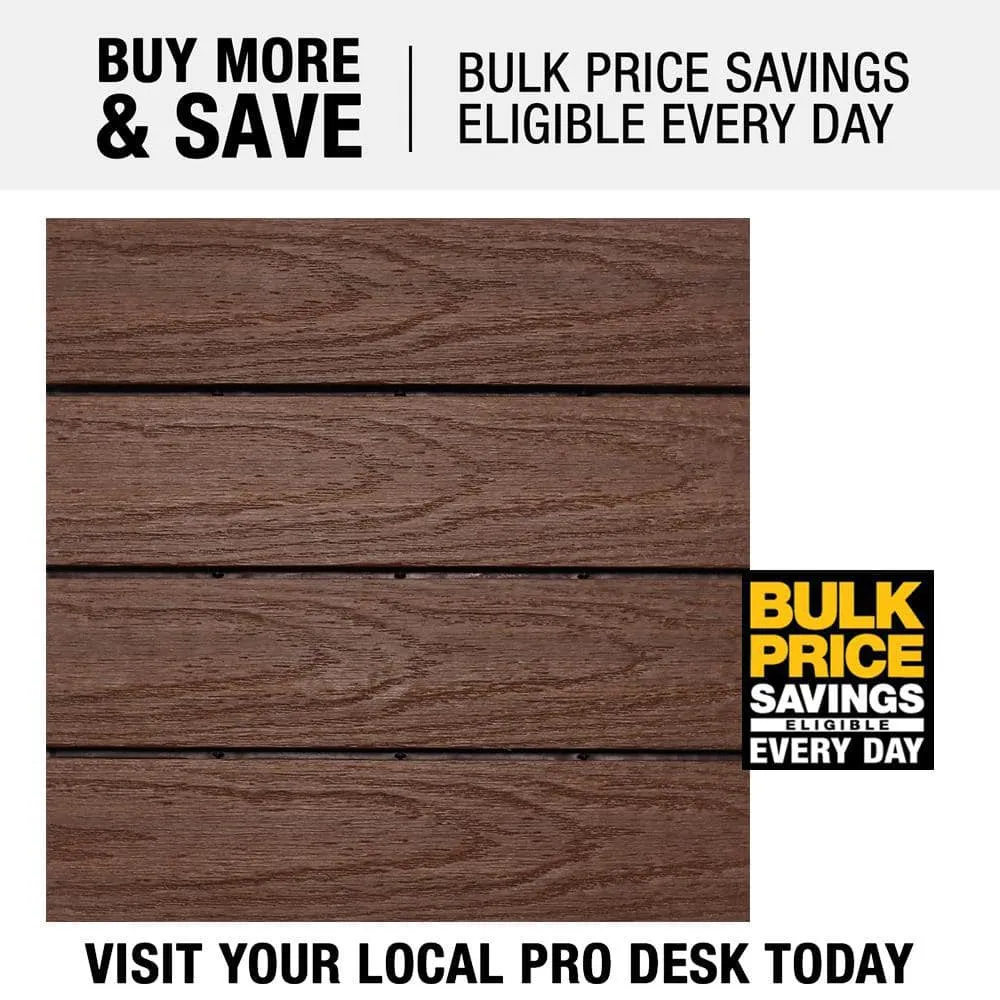 NewTechWood UltraShield Naturale 1 ft. x 1 ft. Quick Deck Outdoor Composite Deck Tile in California Redwood (10 sq. ft. per box), photo 3 of 9