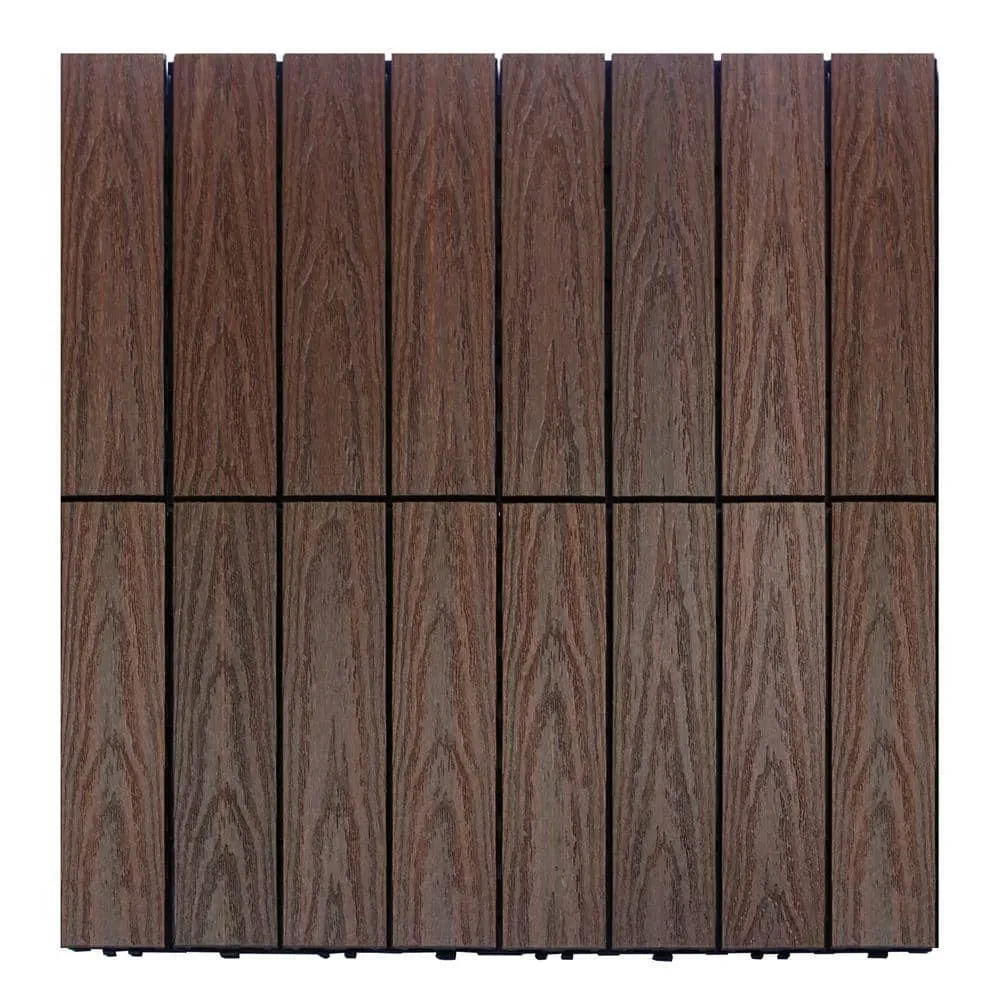 NewTechWood UltraShield Naturale 1 ft. x 1 ft. Quick Deck Outdoor Composite Deck Tile in California Redwood (10 sq. ft. per box), photo 7 of 9
